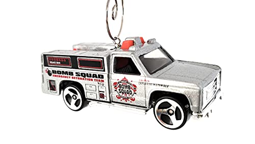 Bomb Squad Emergency Truck Silver Christmas Ornament