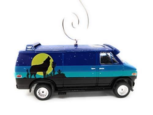 1981 GMC Vandura Van Car Custom Diecast Blue Wolf Christmas Ornament