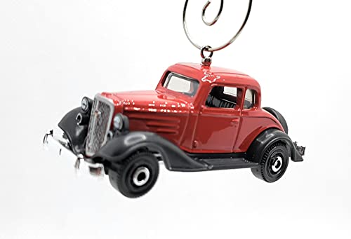 1934 Chevy Master Coupe Red Black Christmas Ornament