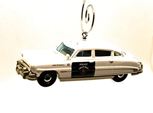 1951 Hudson Hornet Police Car White Christmas Ornament