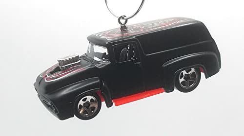 1956 Ford Black Red White Decal Christmas Ornament