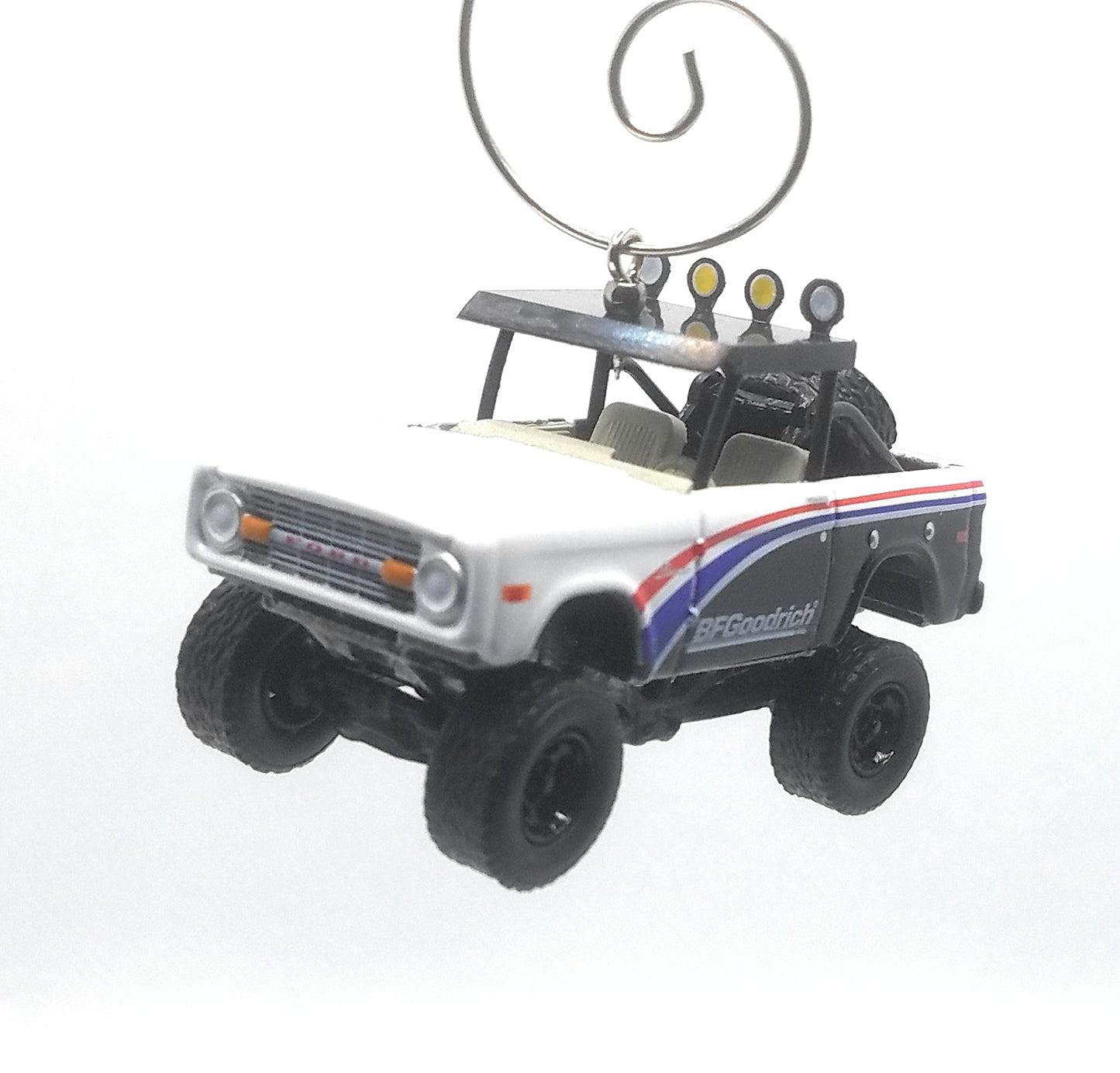 1969 Ford Bronco Baja White Black Red Blue Christmas Ornament