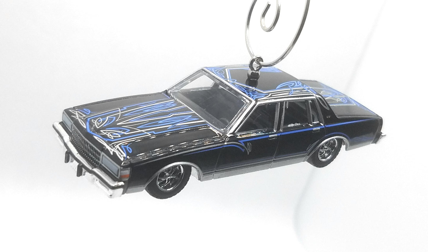 1987 Chevy Caprice Lowrider Black Christmas Ornament