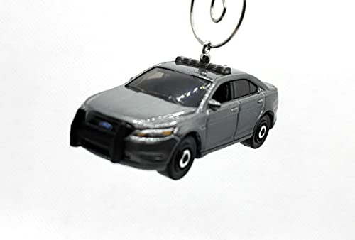 Ford Police Interceptor Gray Christmas Ornament