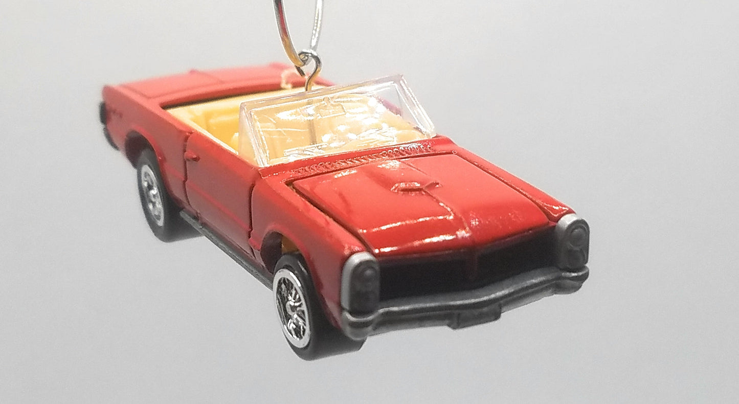 1965 Pontiac GTO Convertible Red/Beige Interior Christmas Ornament