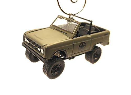 1977 Ford Bronco Army Green Christmas Ornament
