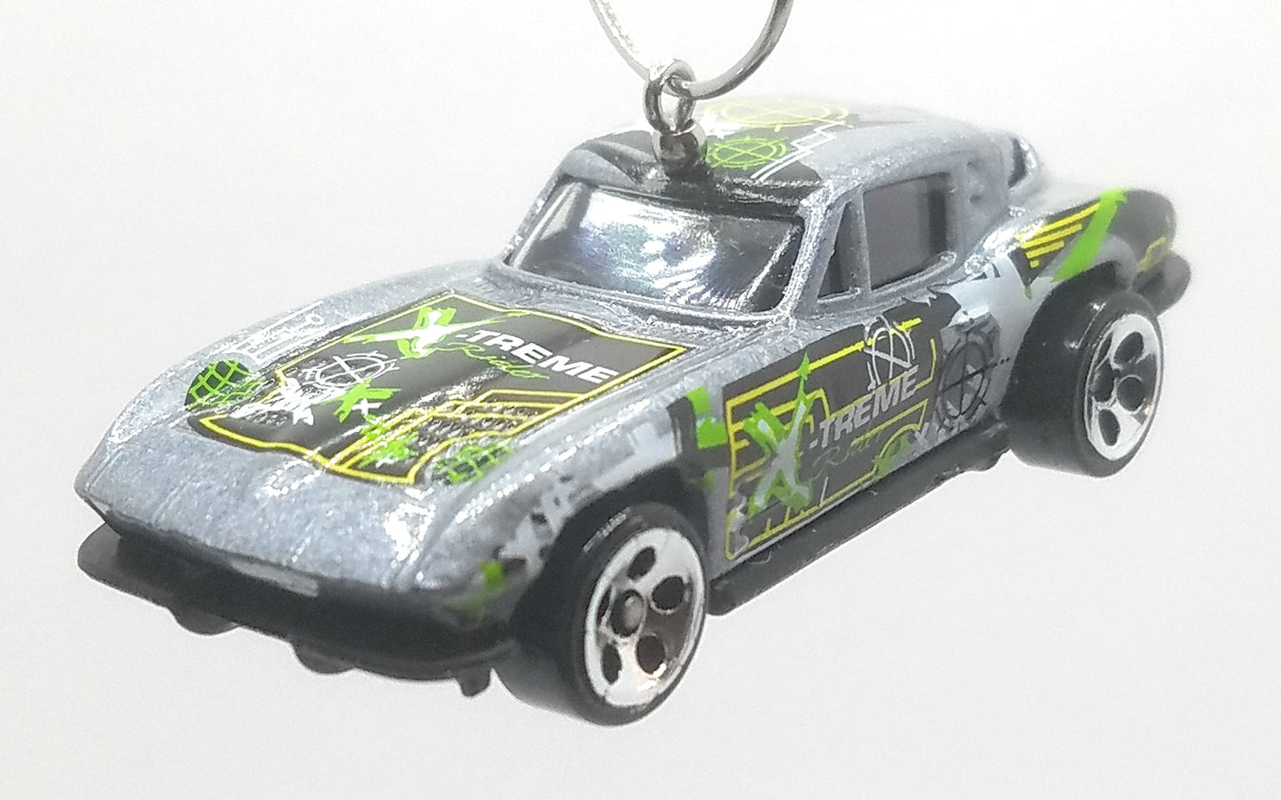 Chevy Corvette Stingray Grey Black Yellow Green Decal Christmas Ornament