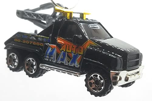 Wrecker Tow Truck Black Orange Christmas Ornament
