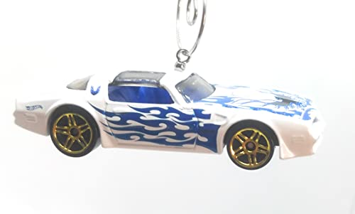 1977 Pontiac Firebird T A White Blue Flames Christmas Ornament