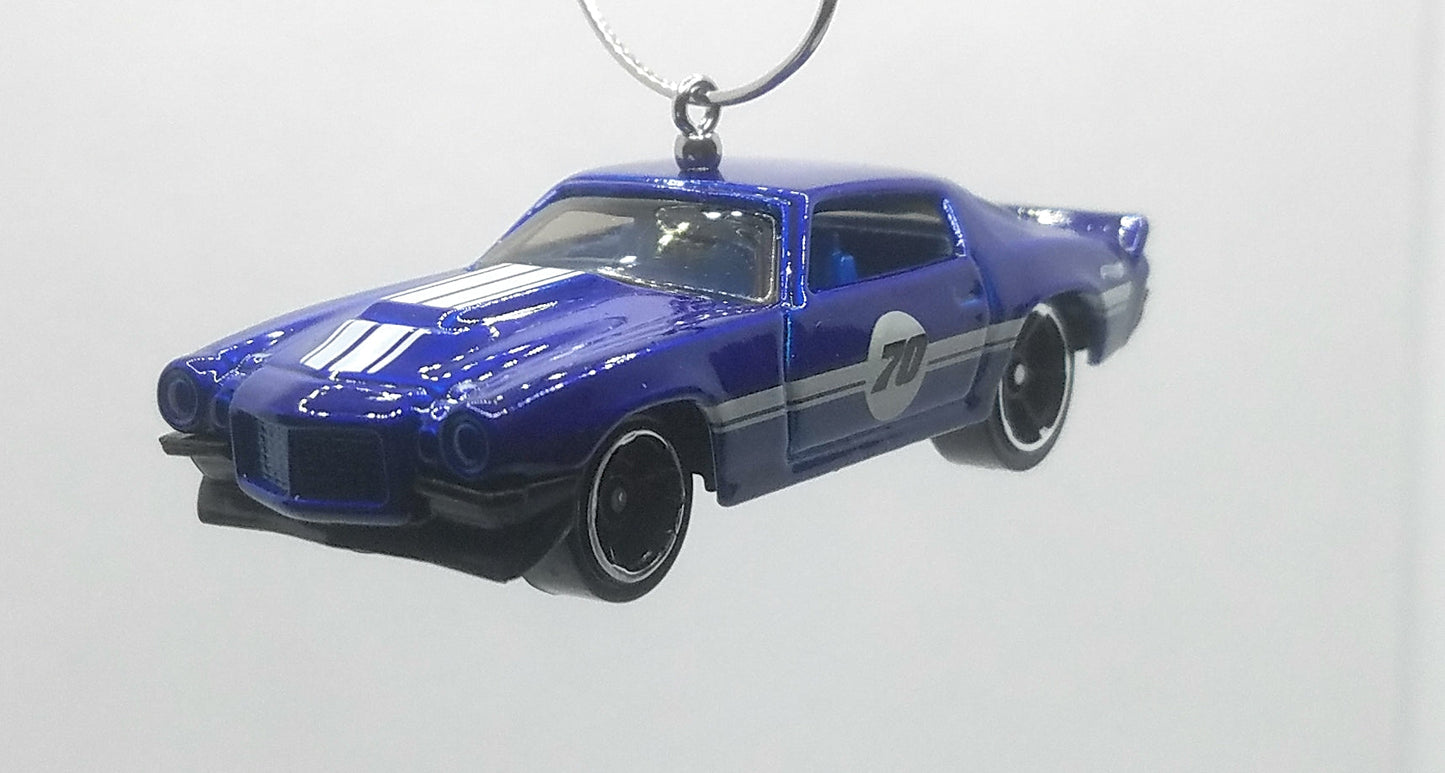 1970 Chevy Camaro RS Blue/White Stripes Christmas Ornament