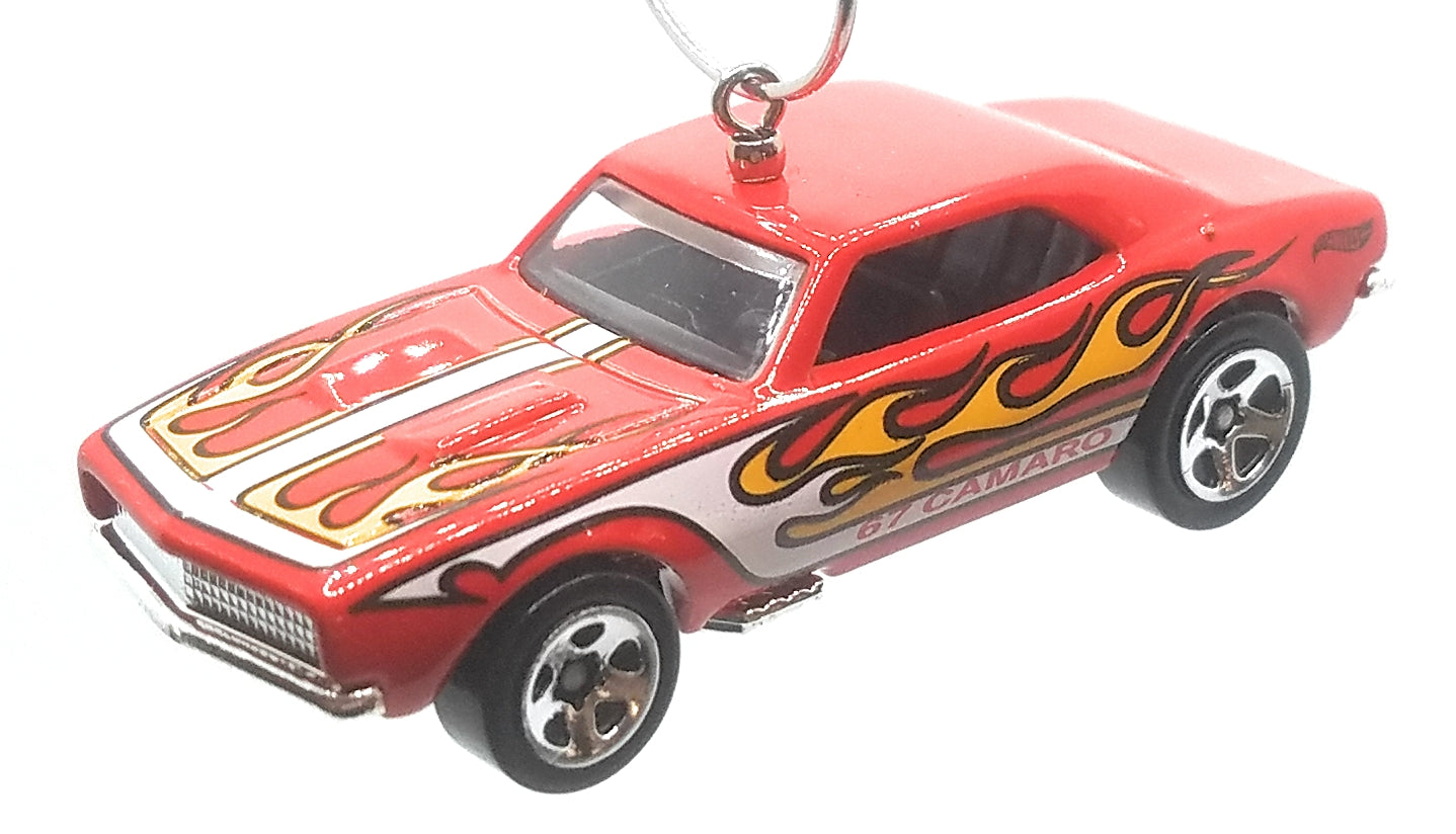 1967 Camaro Red White Flames Christmas Ornament