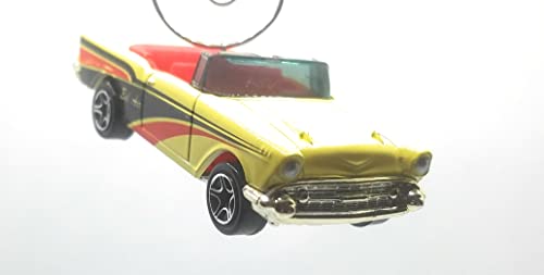 1967 Chevy Convertible Yellow Black Red Stripes Christmas Ornament