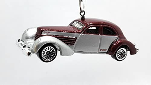 1936 Cord Maroon Gray Christmas Ornament