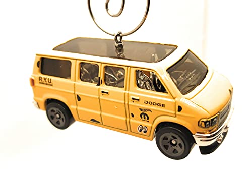 Dodge Van with Go Kart Yellow Christmas Ornament