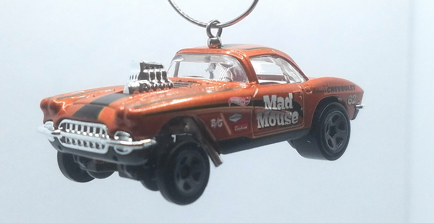 1962 Chevy Corvette Gasser Brown/Black Stripe Christmas Ornament