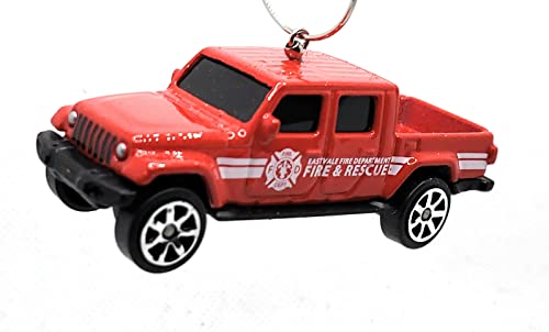 Jeep Gladiator Fire & Rescue Red Christmas Ornament