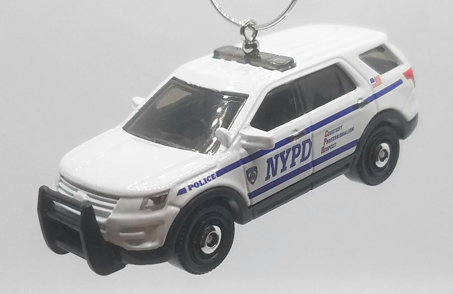 2016 Ford Interceptor Utility NYPD Police White Blue Christmas Ornament