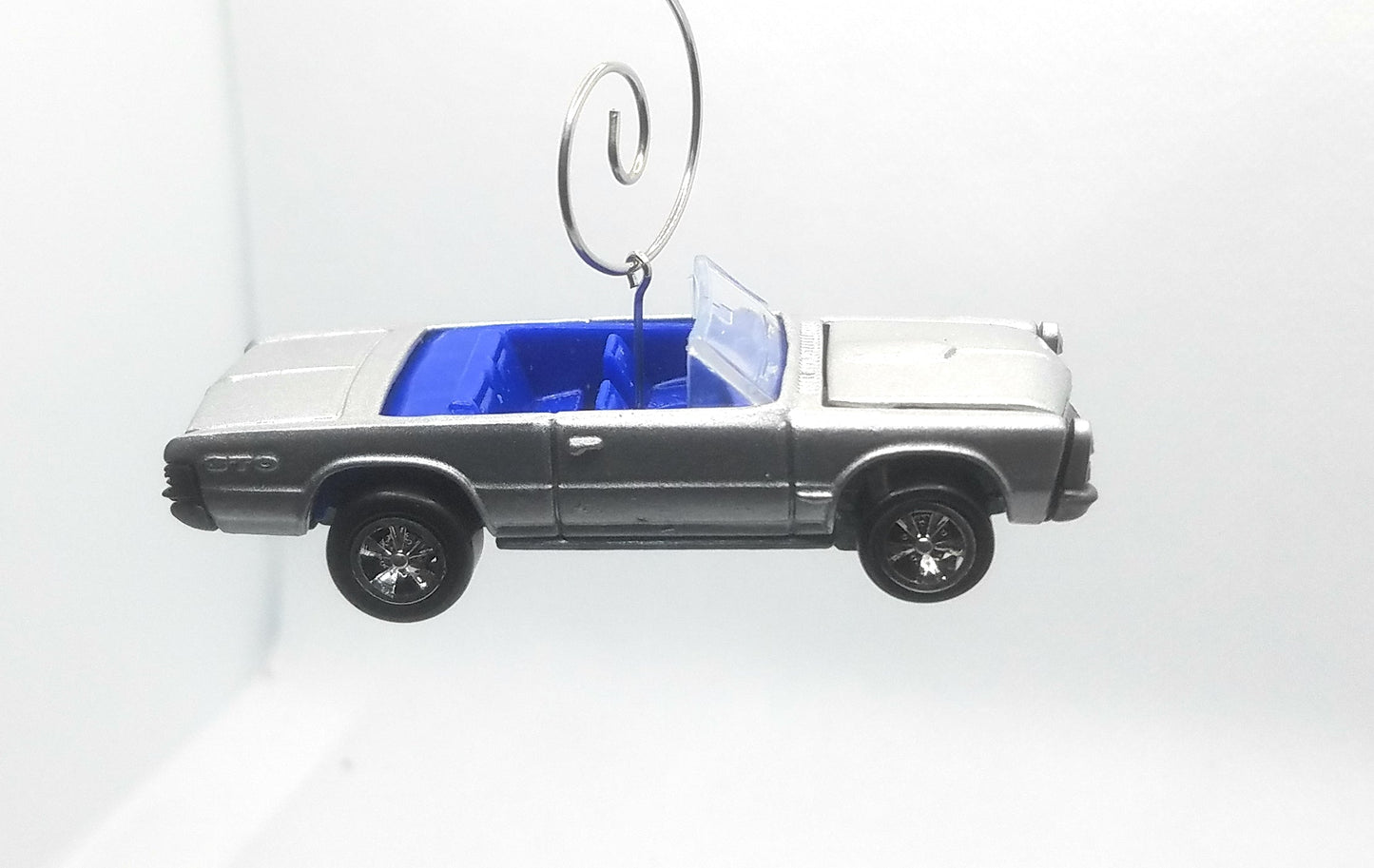 1965 Pontiac GTO Convertible Silver Blue Christmas Ornament