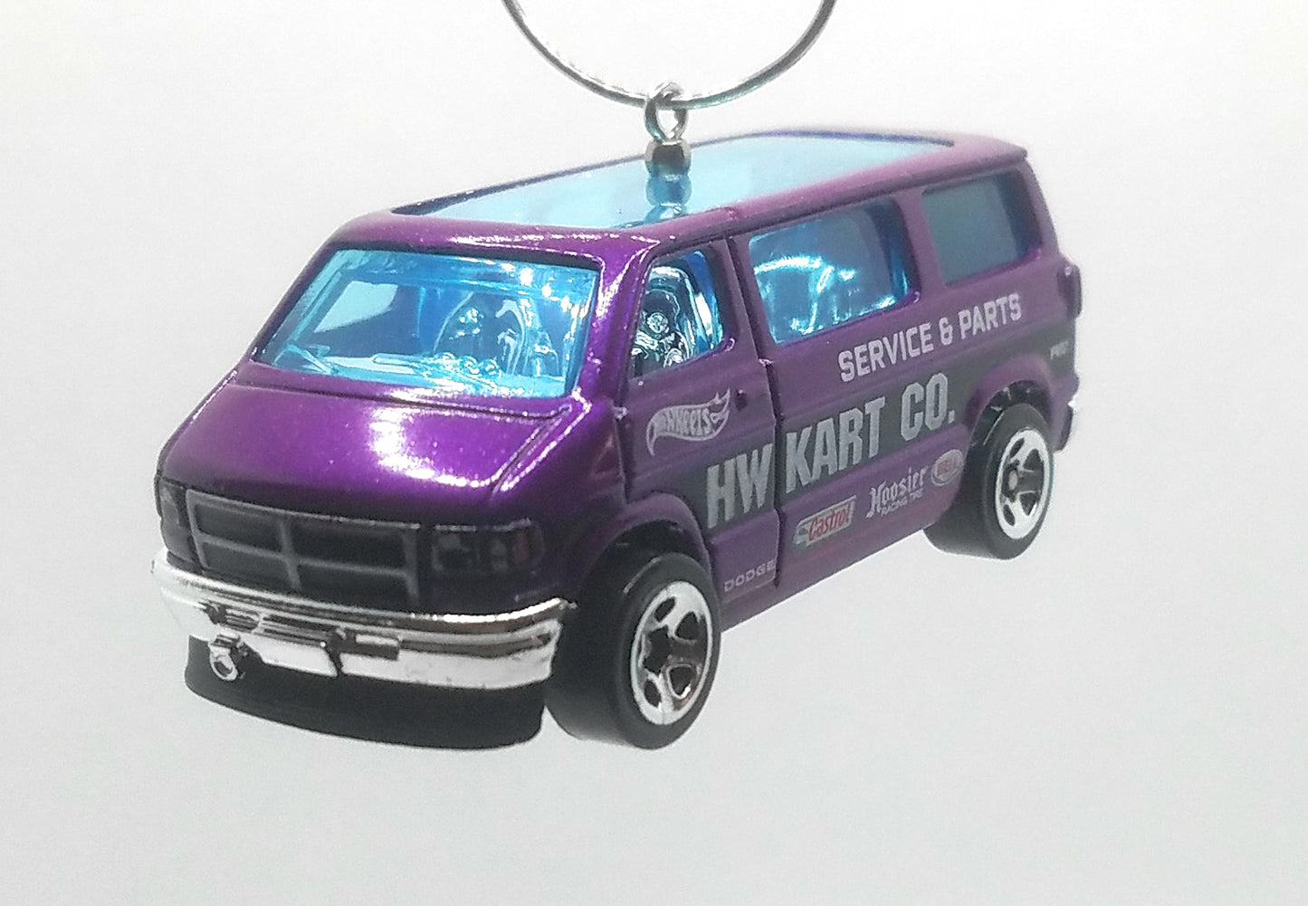 Dodge Van Purple/Black Side Stripe Christmas Ornament