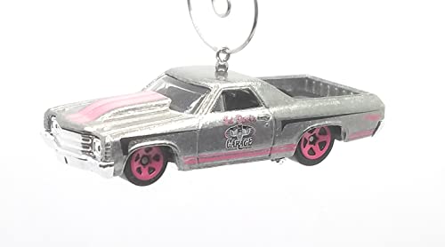 1971 Chevy El Camino Silver Pink Christmas Ornament