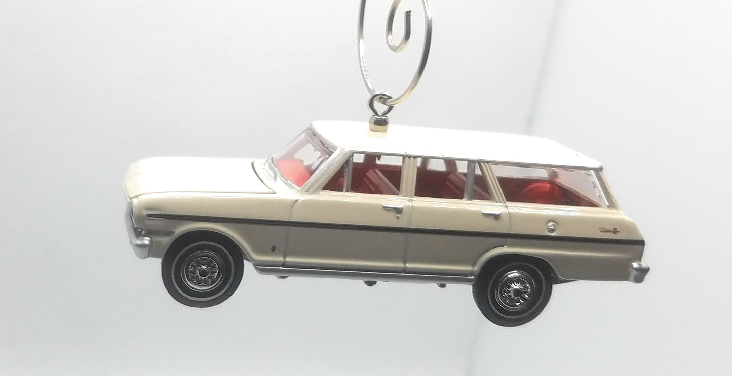 1963 Chevy II Nova 400 Station Wagon White Christmas Ornament