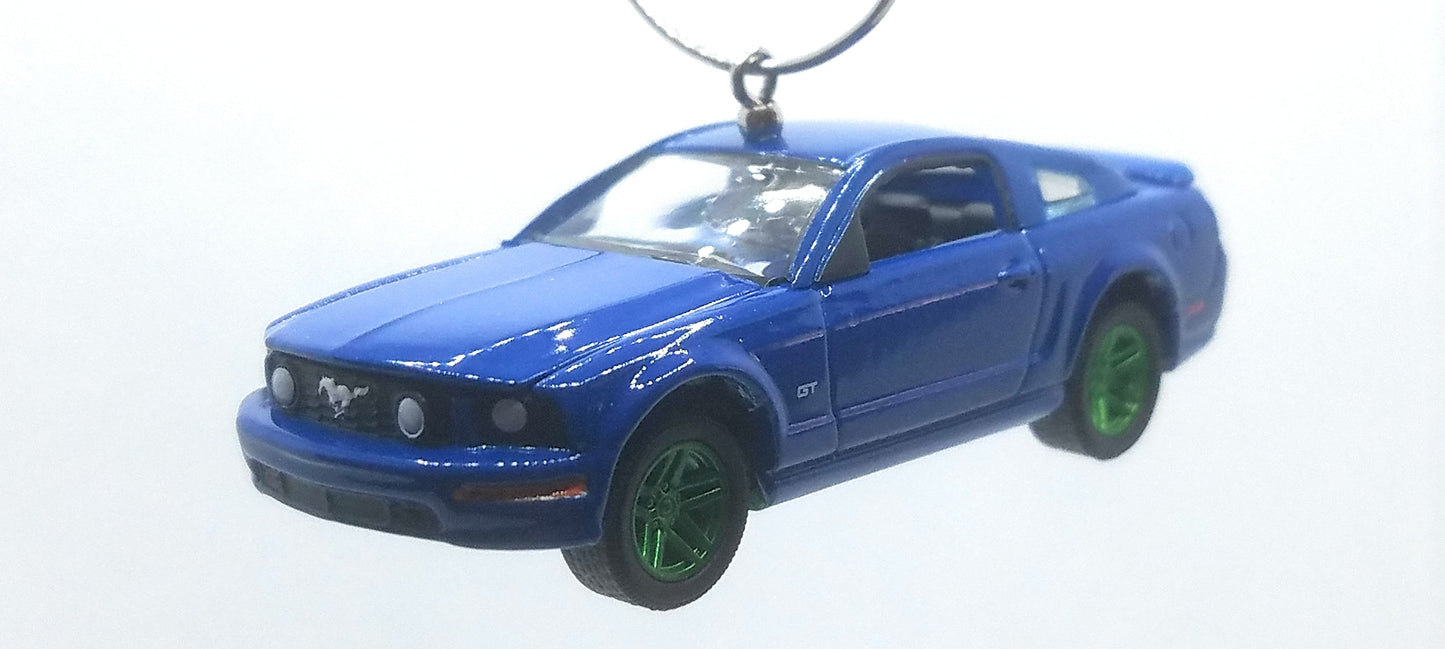 2009 Ford Mustang GT Blue/Green Rims Ltd Ed Christmas Ornament