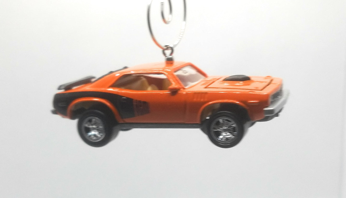 1971 Plymouth Hemi Cuda Orange Black Christmas Ornament