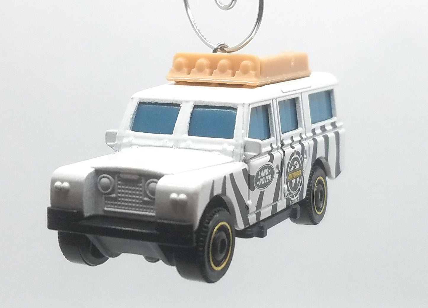 1965 Land Rover Gen II Safari White Zebra Christmas Ornament