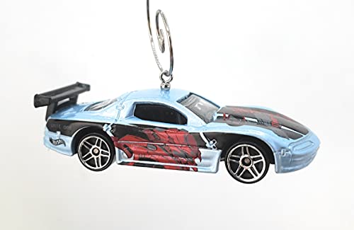 Diecast Oldsmobile Aurora GTS-1 Blue with Red Christmas Ornament