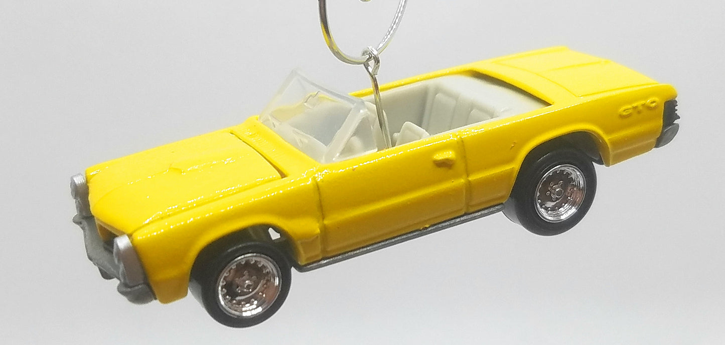 1965 Pontiac GTO Convertible Yellow Christmas Ornament