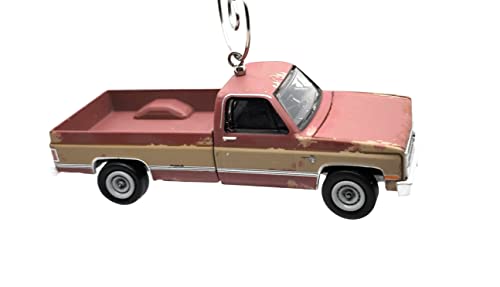 1983 Chevy Silverado C-10 Red Tan Muddy Christmas Ornament