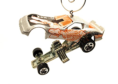 Chevy Corvette Funny Car T-Rex Silver Christmas Ornament