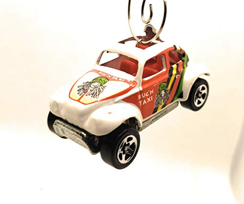 VW Baja Bug Rasta Taxi White Christmas Ornament