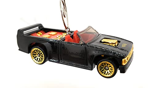 Lowered Chevy S-10 Truck Black Red Gold Christmas Ornament