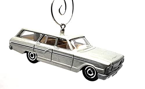 1964 Ford Fairlane Silver Christmas Ornament
