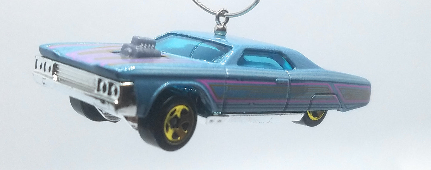 1960s Lowrider Blue/Pink Lines Christmas Ornament