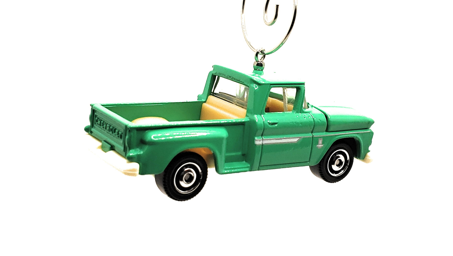 1963 for Chevy C10 Pickup Truck Christmas Ornament 1:64 Green