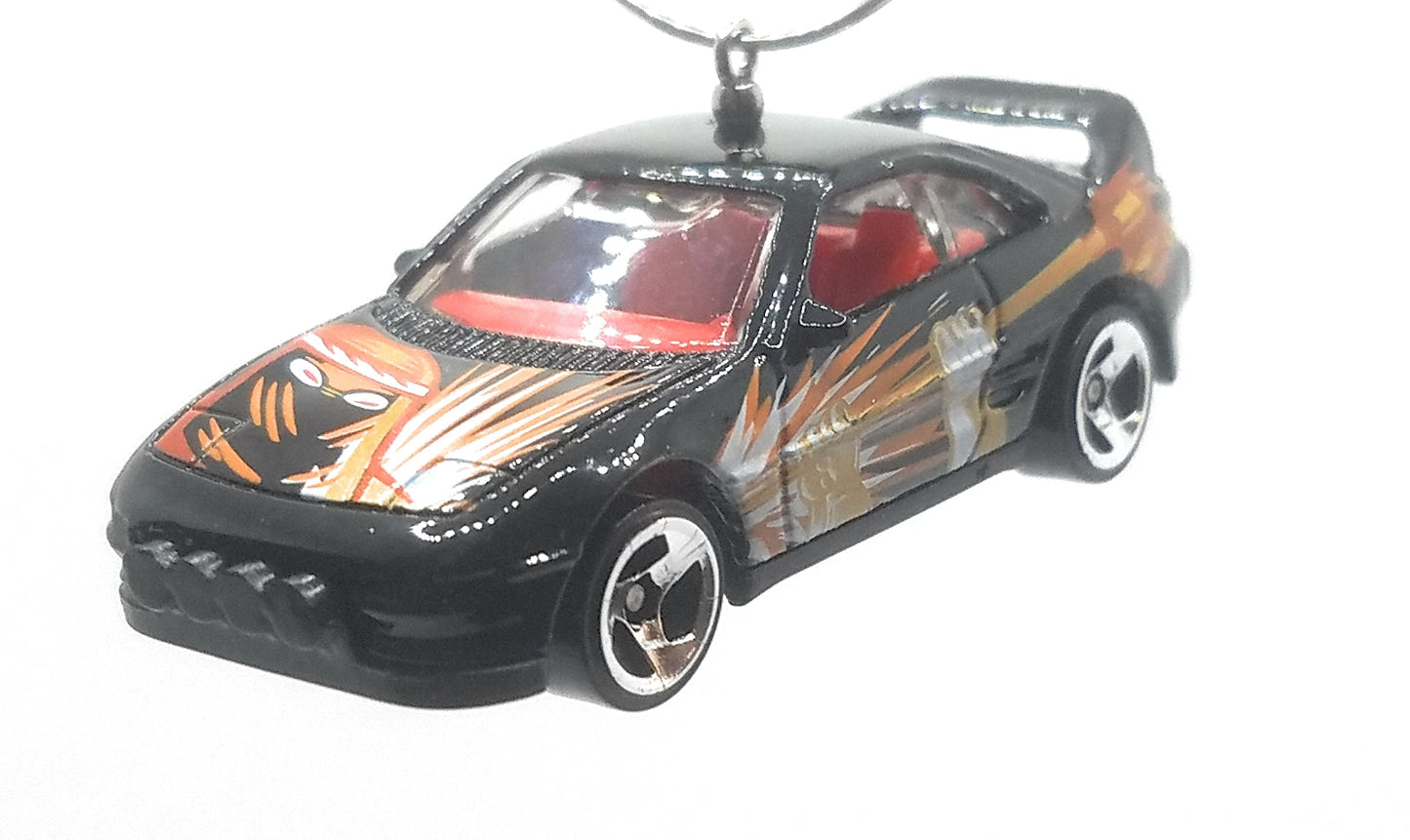 Toyota MR2 Black Orange Decal Christmas Ornament
