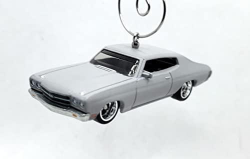 1970 Chevy Chevelle SS Matte Gray Christmas Ornament