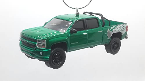 Ltd Ed 2018 Chevy Silverado Truck Green Black Christmas Ornament