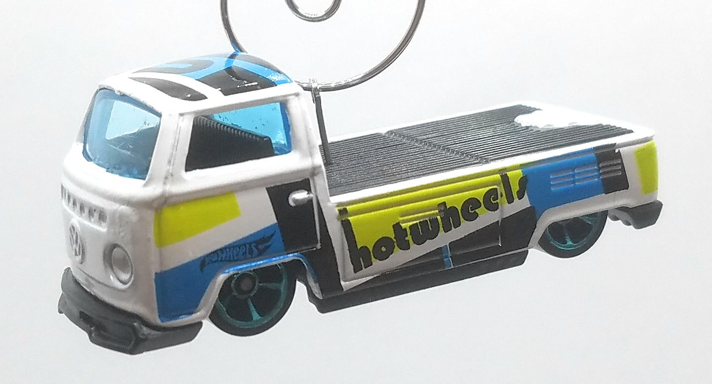 Volkwagen T2 Pickup White Green Blue Christmas Ornament