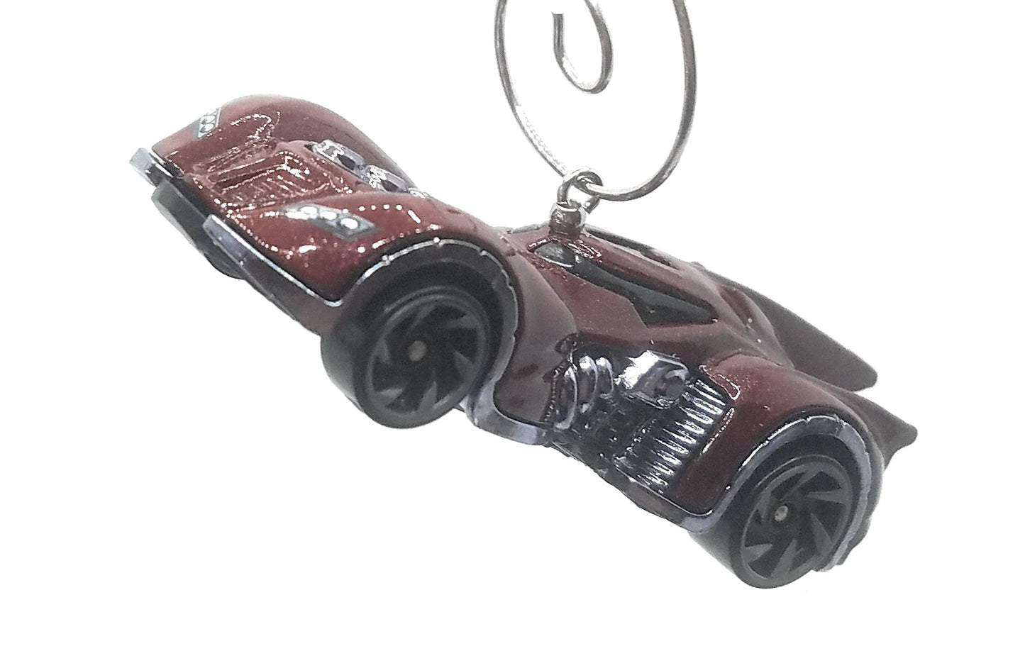 Batmobile Arkham Asylum Maroon Black Christmas Ornament