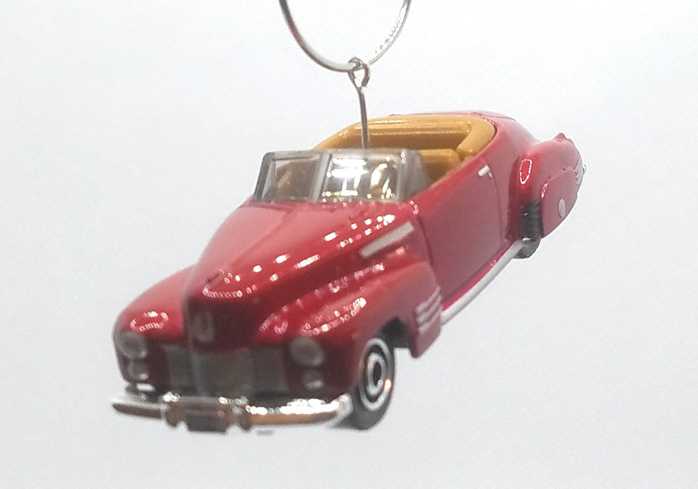 1941 Cadillac Series 62 Convertible Coupe Red/Brown Interior Christmas Ornament
