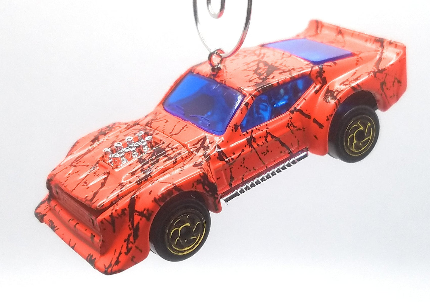 IMSA Ford Mustang Orange Black Splatter Christmas Ornament