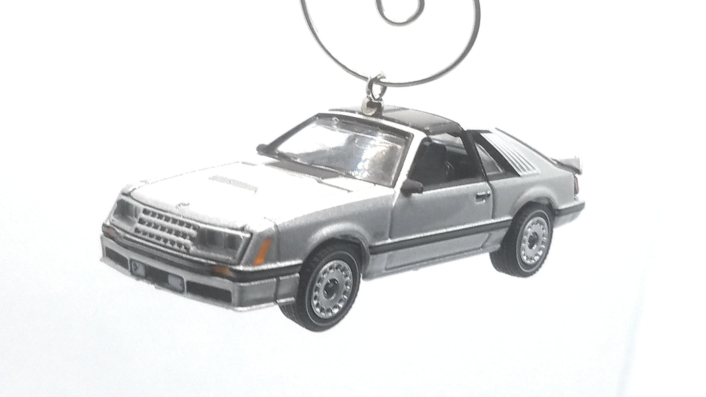 1982 Ford Mustang GT Silver Christmas Ornament