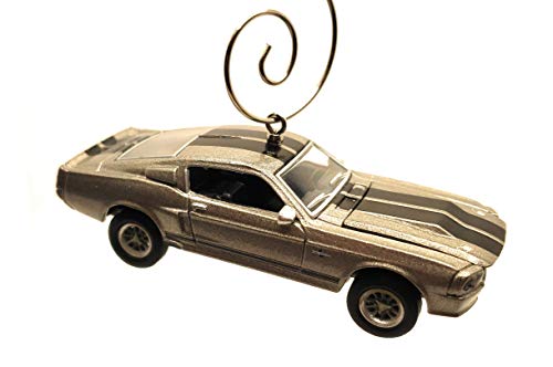 1967 Ford Mustang Eleanor Movie Silver Christmas Ornament