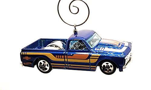 1967 for Chevy C10 Pickup Truck Blue Christmas Ornament