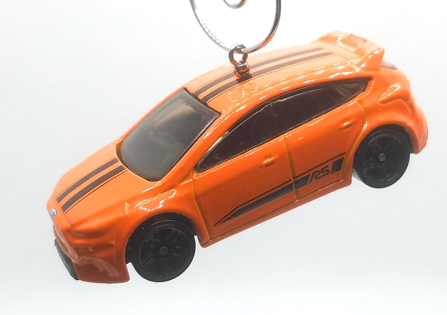 Ford Focus RS Orange Black Stripes Christmas Ornament