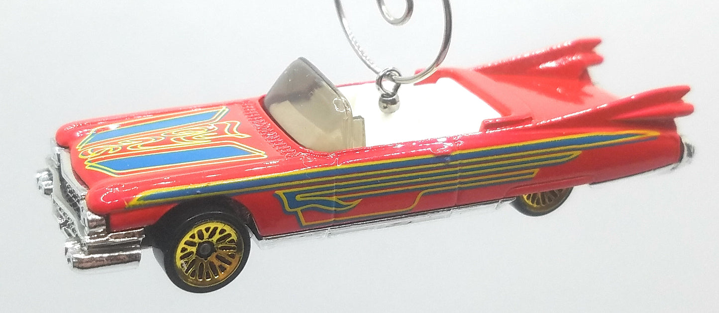 1959 Cadillac Pink Blue Yellow Stripes Christmas Ornament