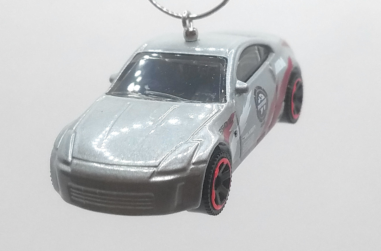 Nissan 350Z Silver/Red Decals Christmas Ornament